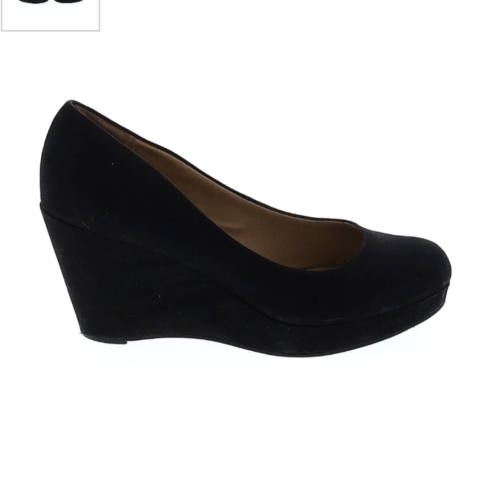 American Rag Cie black platform wedge flats